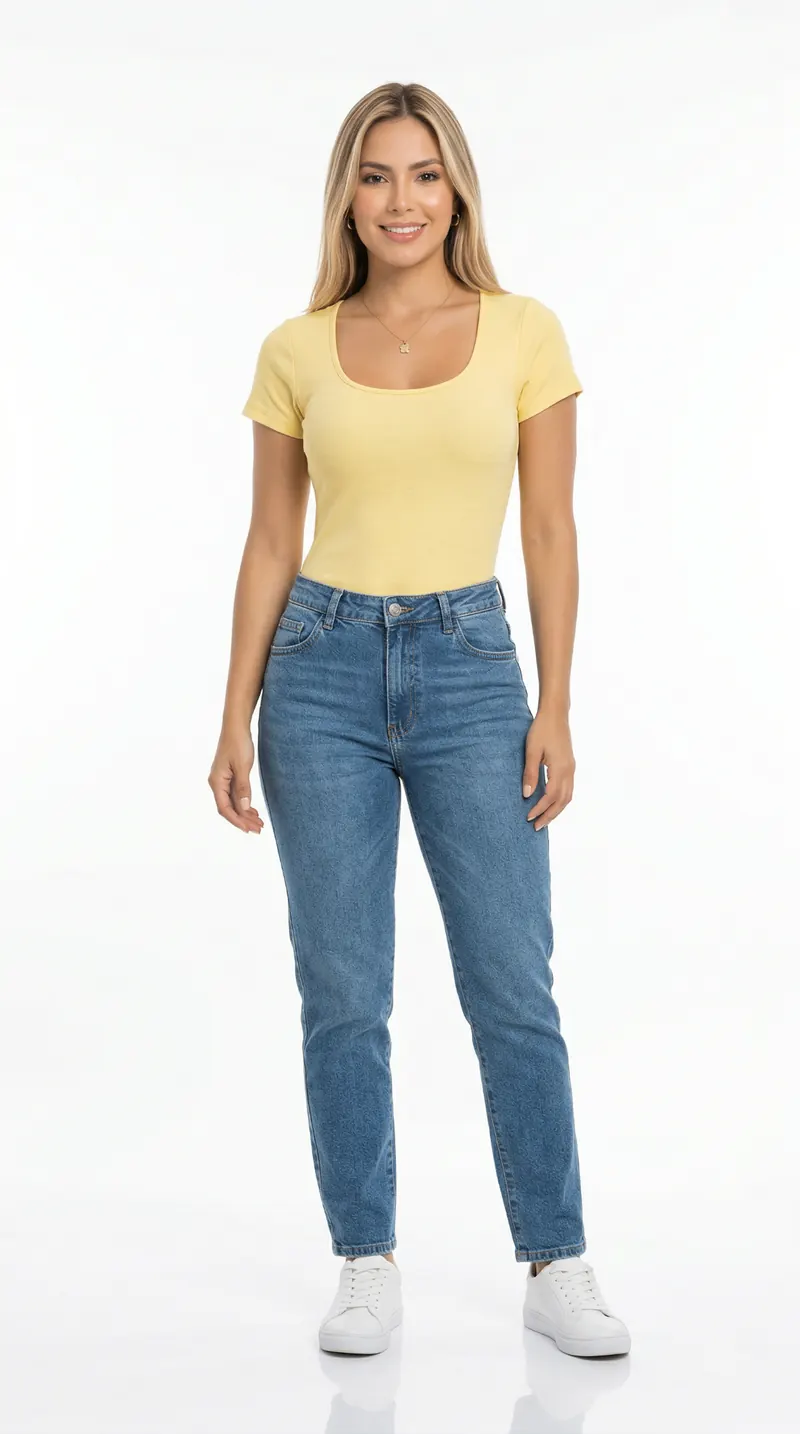 Body amarillo suave de ANNALU para mujer